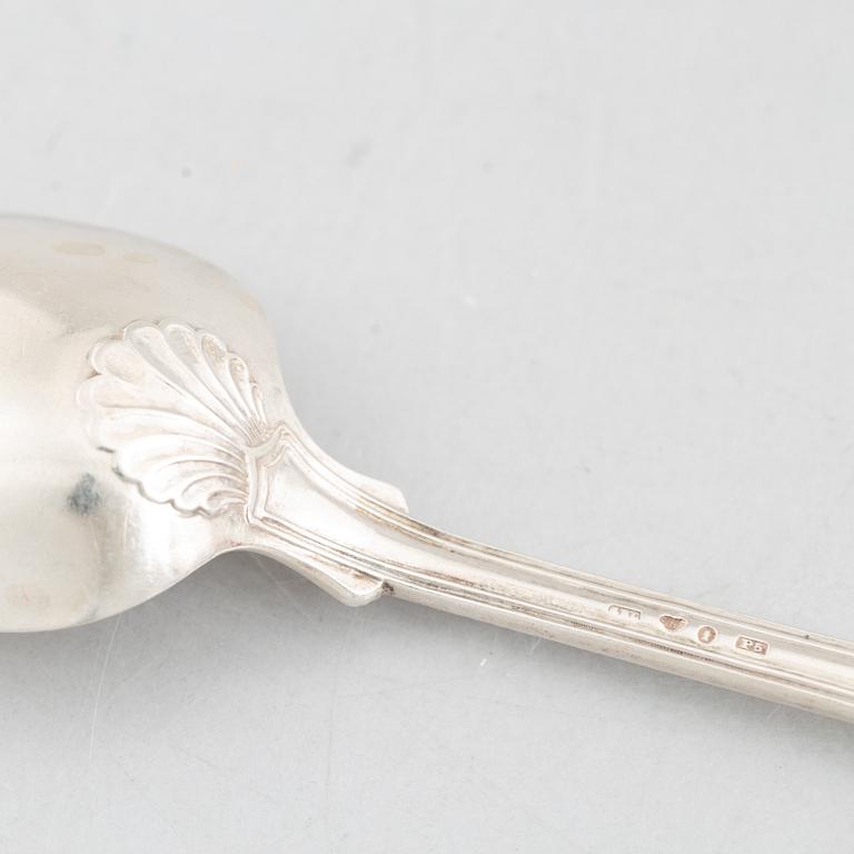 A Set of Twelve Swedish Silver "Kings Pattern" Dinner Spoons.