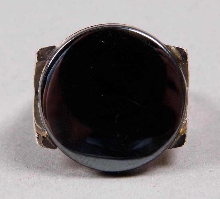 RING, silver och hematit. George Jensen, Danmark.