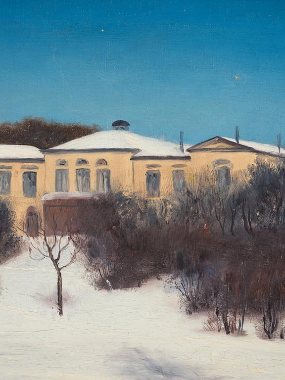 Oskar Bergman, Rosendals palace in winter.