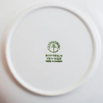 STIG LINDBERG, six 'Tahiti' bone china tea cups and saucers from Gustavsberg, 1970's.