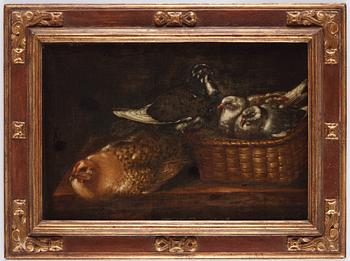 Spanish school, 17/18th Century, Still life with birds in nest / dead birds.