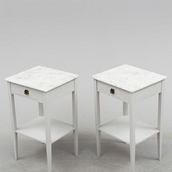 A pair of bedside tables, early 20th century.