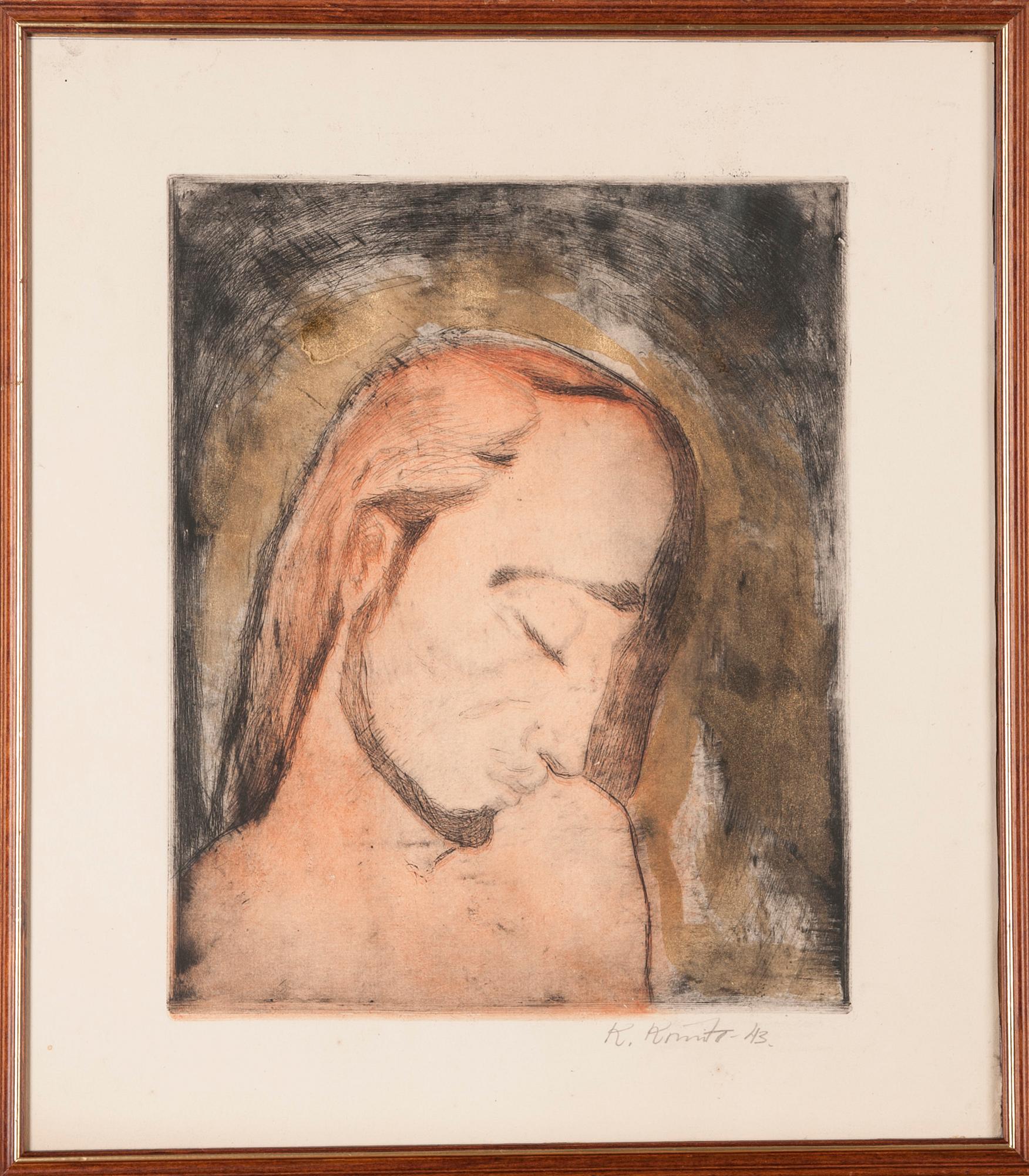 KULLERVO KOIVISTO, blandteknik på papper, signerad och daterad -43.