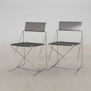 Niels Jørgen Haugesen, chairs, 1 pair, "X-Line", Hybodan, Denmark.