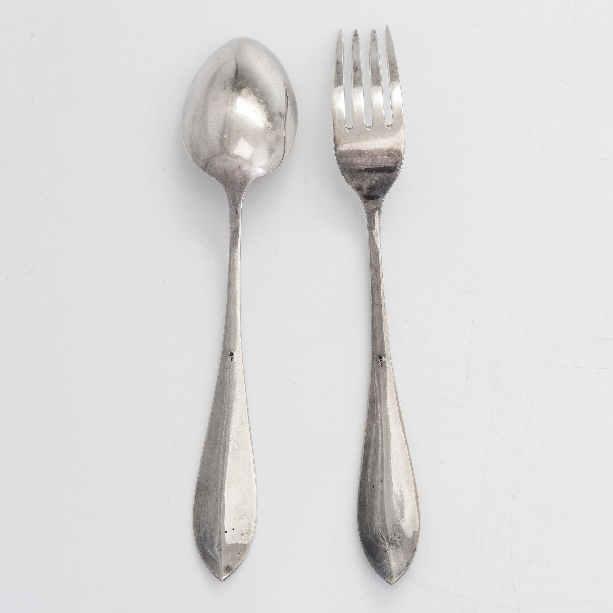 Serveringsbestick, 2 st, silver, Warszawa, Polen 1931-63.