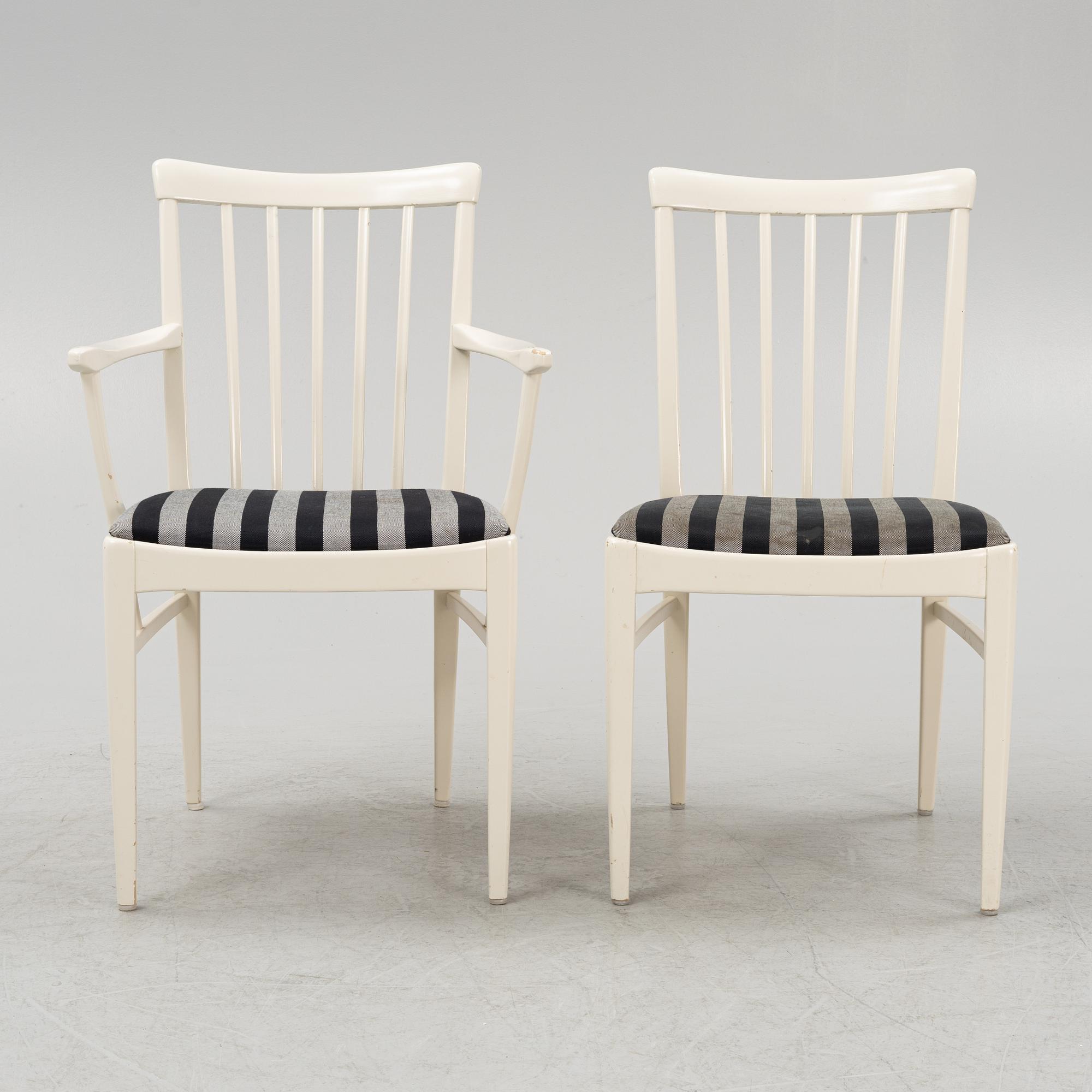 Carl Malmsten, matbord, 4 stolar, 2 karmstolar, "Herrgården, Bodafors, 1900-talets andra hälft.