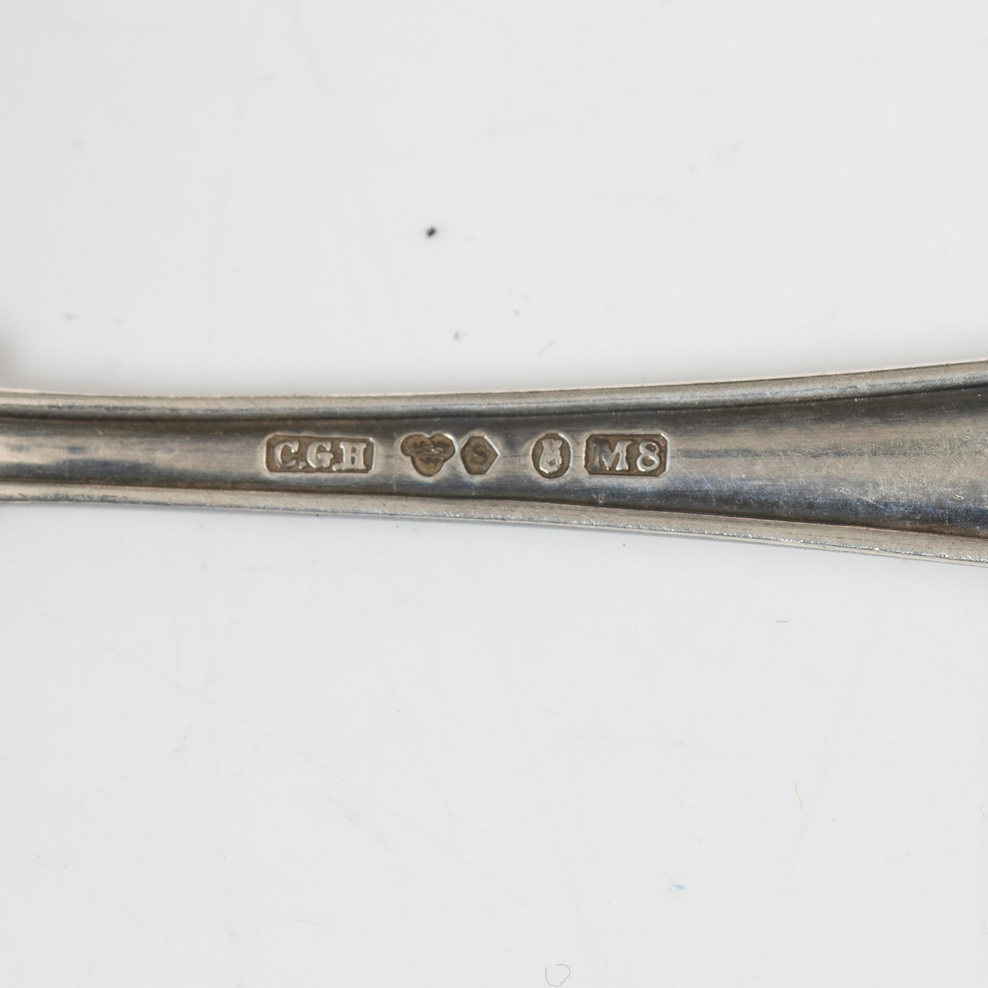 Kaffe-, mocka- och teskedar, 27 st, silver, Norge, Finland och Sverige.