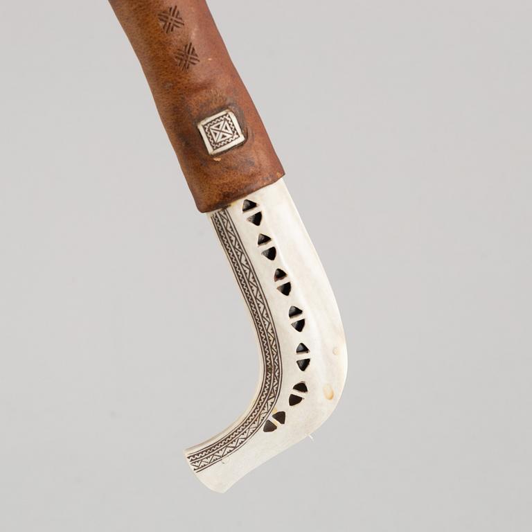 Lars Pirak, a reindeer horn knife, signed.
