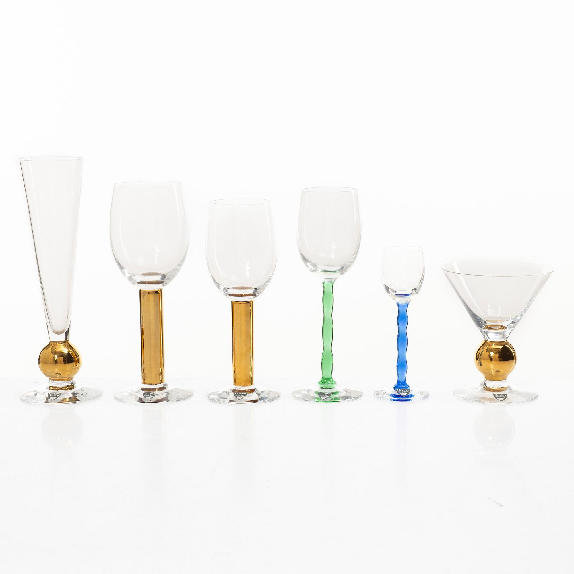 Gunnar Cyrén, glasservis, 26 delar, "Nobel", Orrefors.