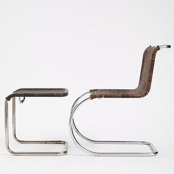 Ludwig Mies van der Rohe, a chair and  stool, model "MR10",  Berliner Metallgewerbe Josef Müller or Bamberg Metallwerkstätten, Germany ca 1926-27.