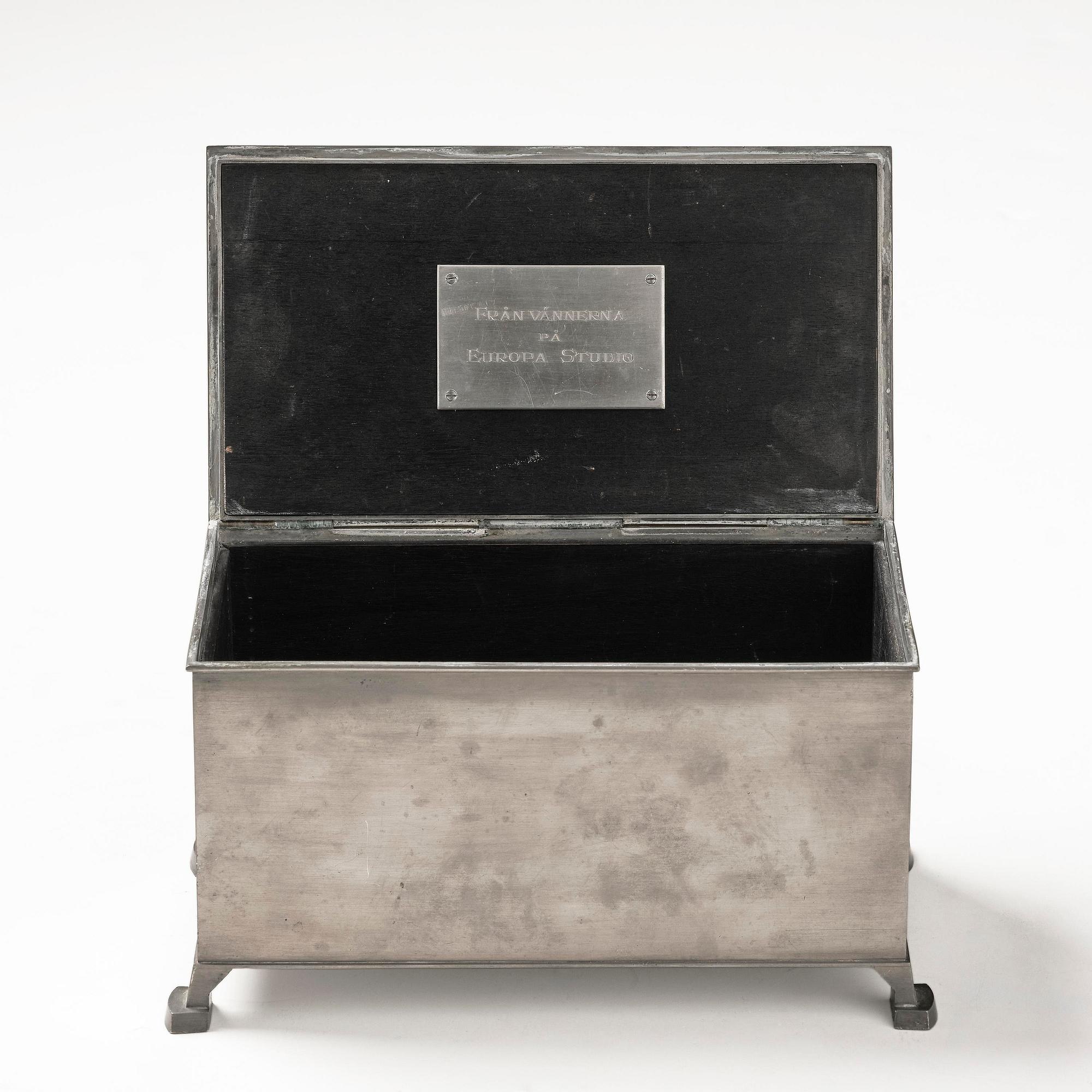 Nils Fougstedt, & Thorvald Alef, a pewter box model A 811, Firma Svenskt Tenn, Stockholm, 1929.