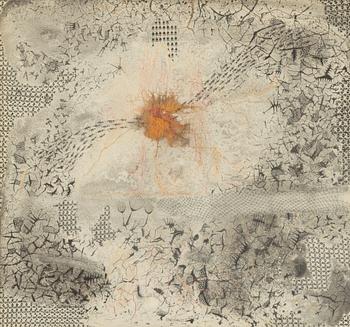 Thea Ekström, mixed media on papaer, signed and dated 25 III-66. "Till Oscar".