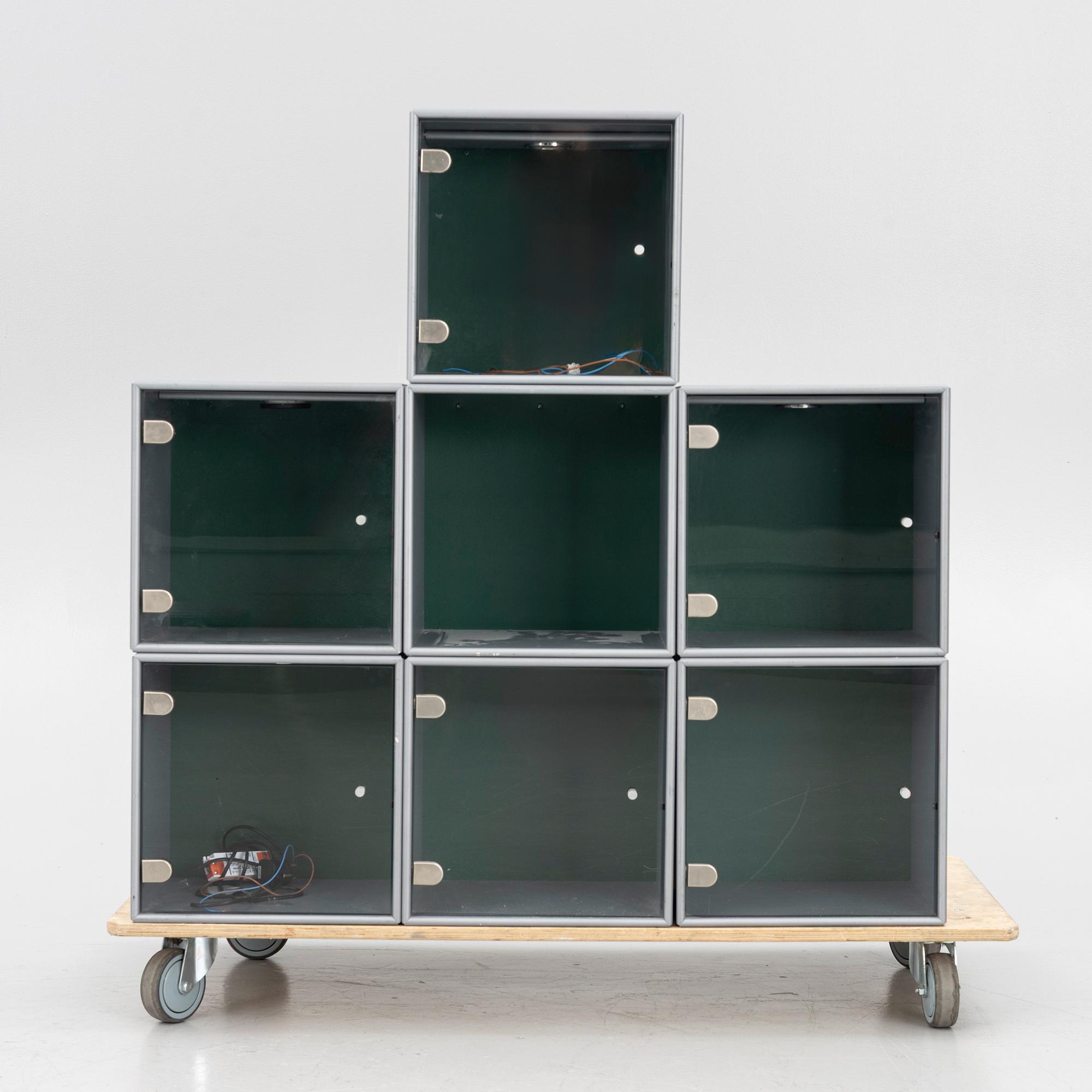 Peter J Lassen, a 7 pieces, shelving system, Montana Møbler, Denmark.