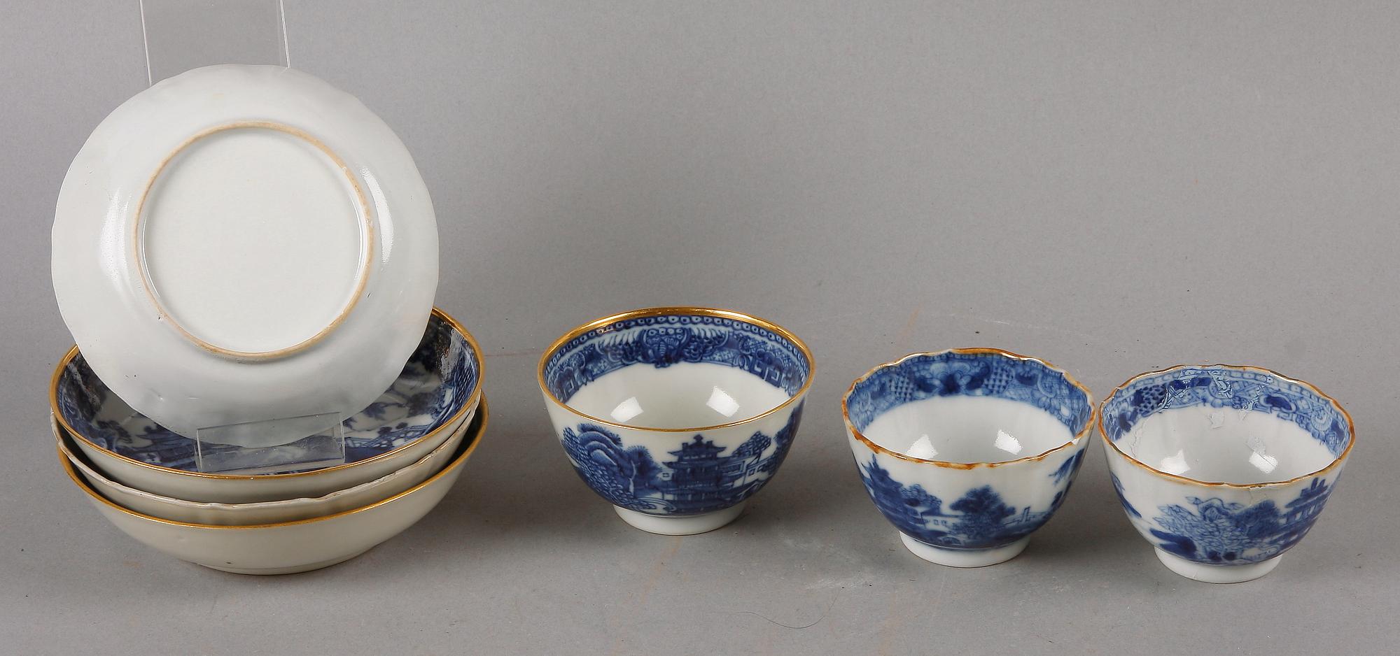 PARTI PORSLIN, 9 delar, Kina, 1700/1800-tal.