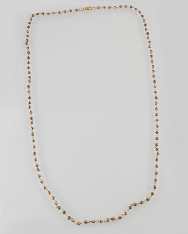 COLLIER, förgyllt sterlingsilver med fasettslipade pyriter. Vikt 12,1 gram.
