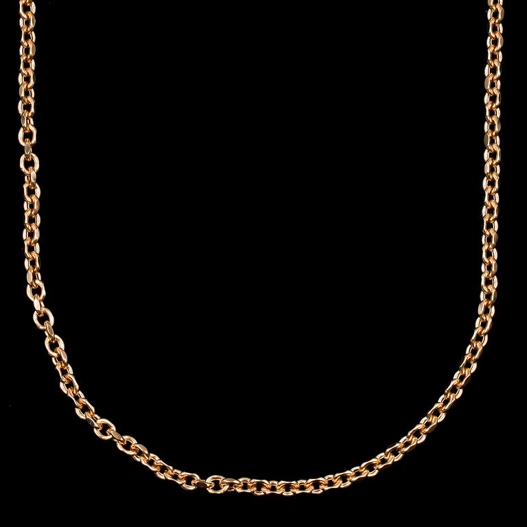 HALSKEDJA, 18K guld, SCO. Vikt ca 21,9g.