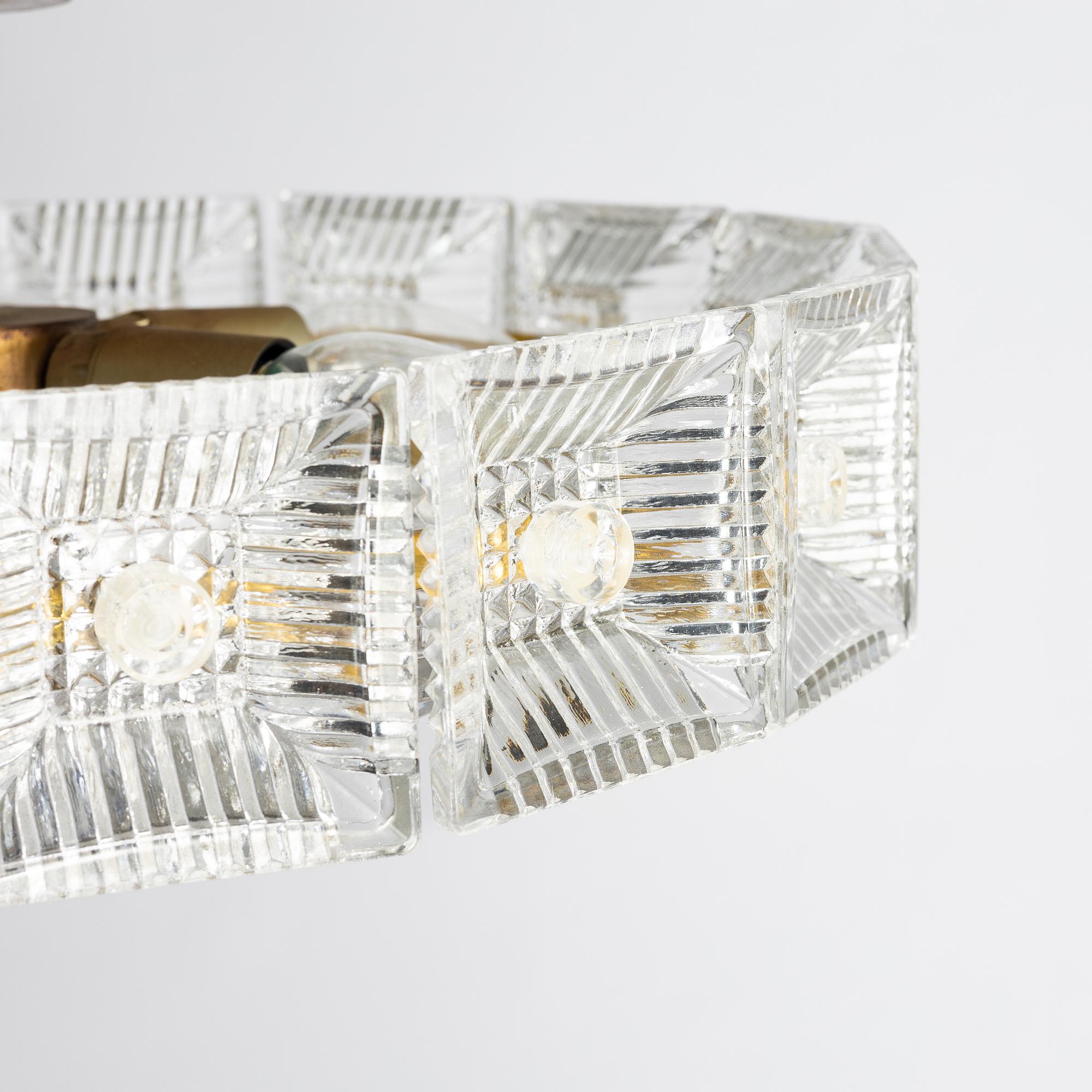 Carl Fagerlund, ceiling lamp, Orrefors, second half of the 20th century.