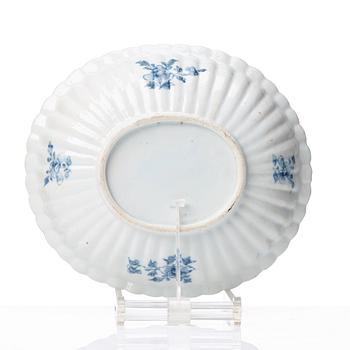 An oval blue and white bowl, Qing dynasty, Qianlong (1736-95).