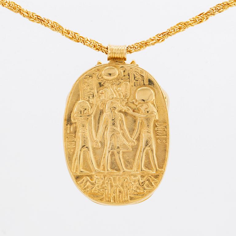 Necklace 18K gold and Lapis Lazuli, Franklin Mint, 331/1000 second half of the 20th century.