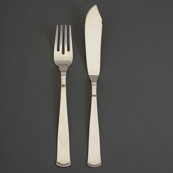 16 pcs silver cutlery by Jacob Ängman, for GAB, 1980's.