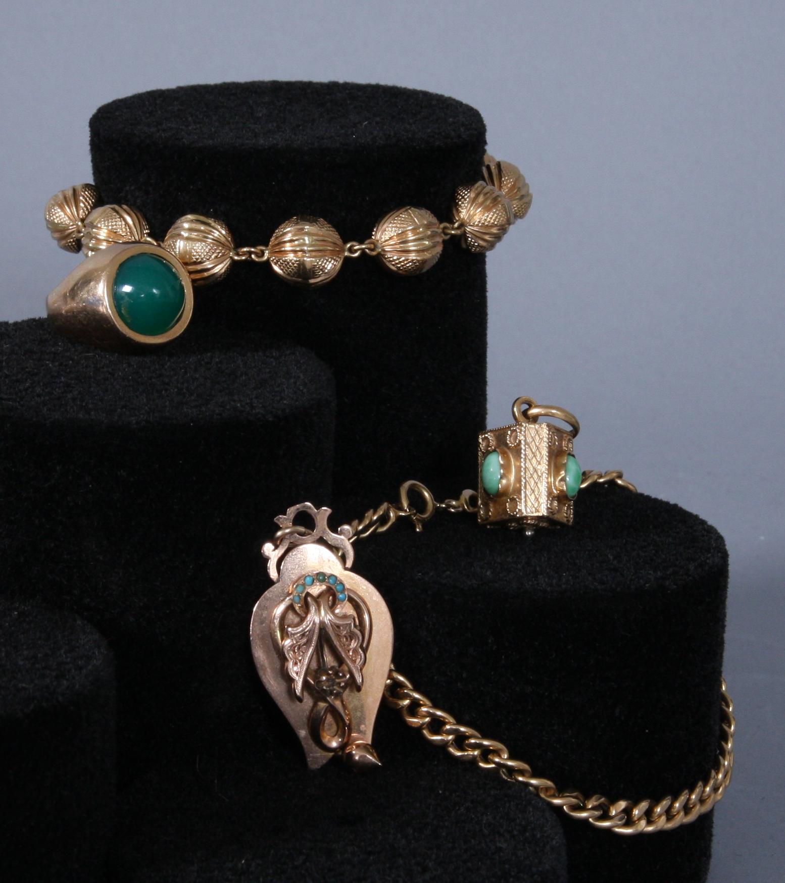 PARTI SMYCKEN, fem delar, 18k.