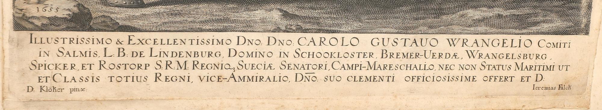 Jeremiasz Falck, etsning av Carl Gustav Wrangel, 1600-tal.