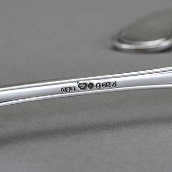 GAFFLAR, 8 + 6, silver, modell "Chippendale", CG Hallberg, Stockholm, 1930-tal. Vikt 461 g.
