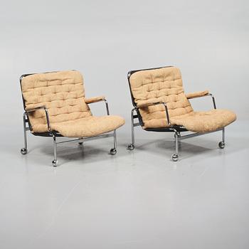 FÅTÖLJER, ett par, "Karin", Bruno Mathsson, Dux, 1900-talets andra hälft.