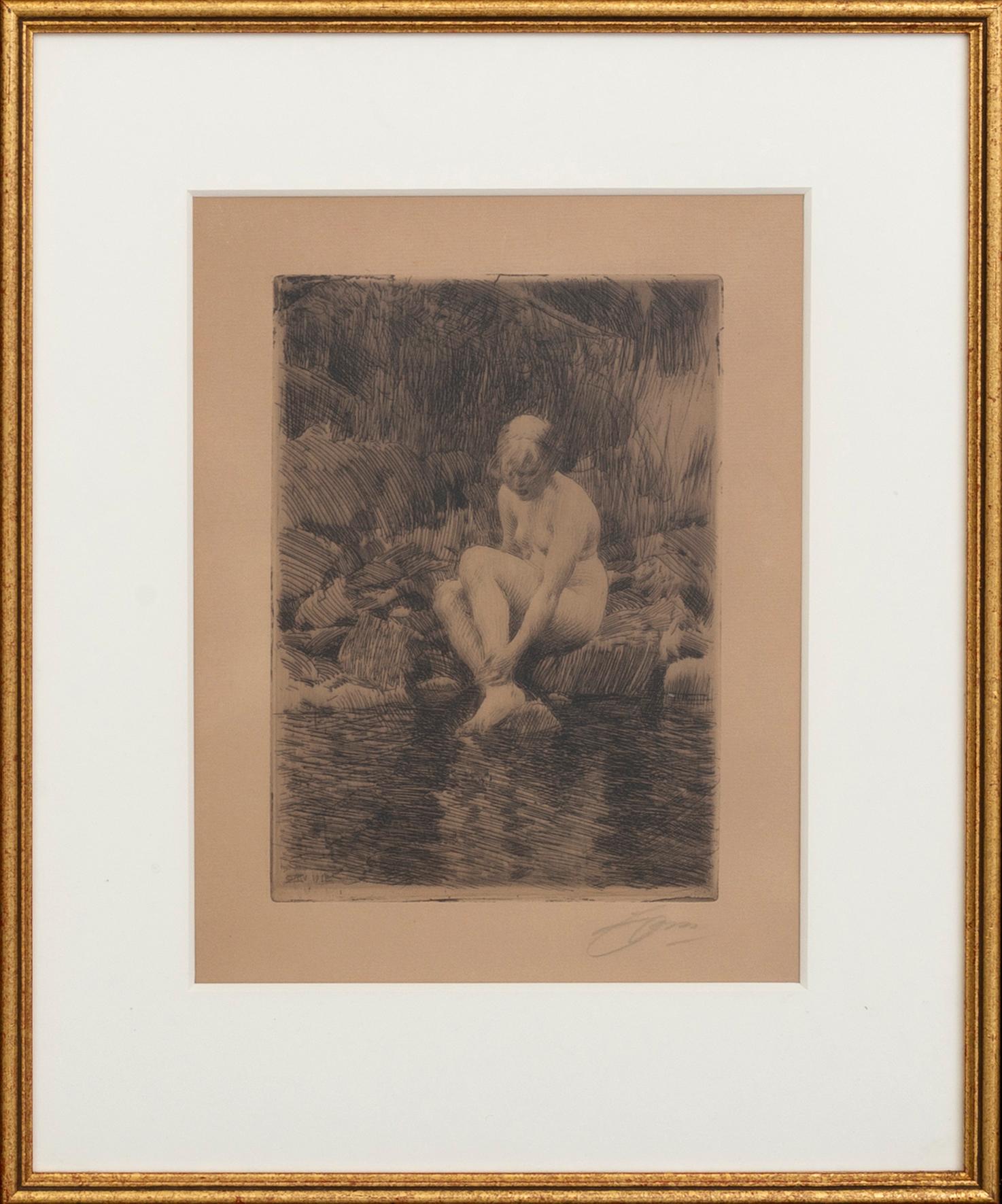 Anders Zorn, a signed etching form 1912.