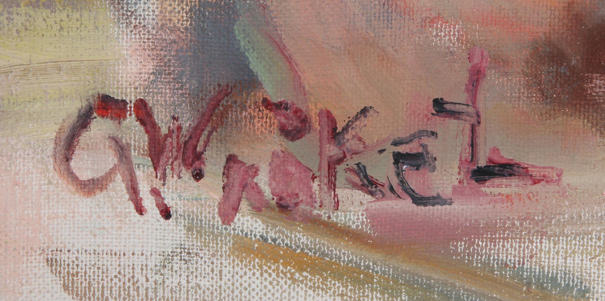 GERTRUD WRÅKE-LINDQVIST, olja på pannå, sign.