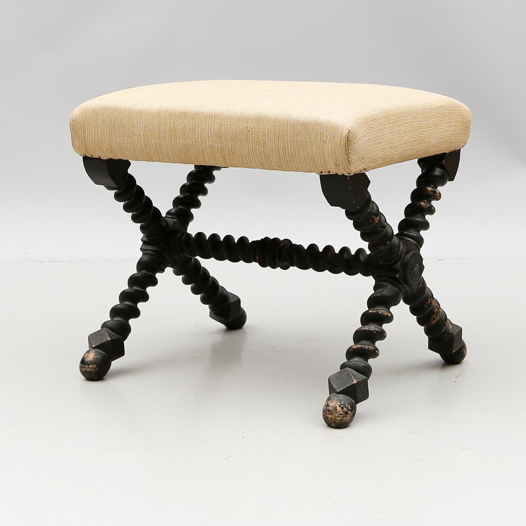 TABURETT, barockstil, 1800-tal.