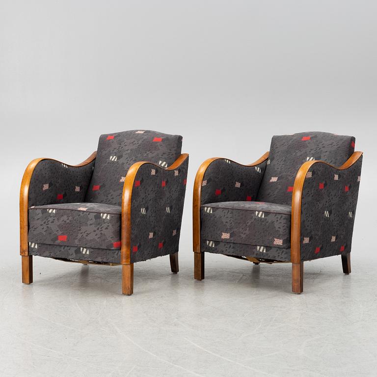 Armchairs, a pair, functionalist, 1930s.
