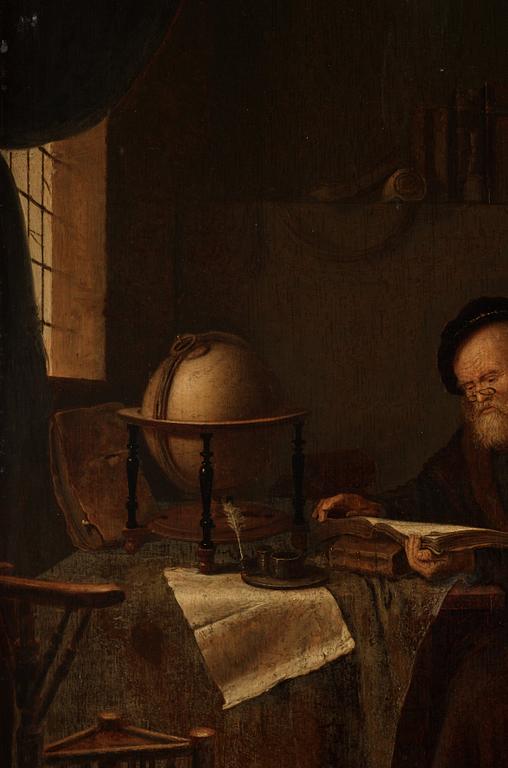 Gerrit Dou Circle of, Reading man with a globe.