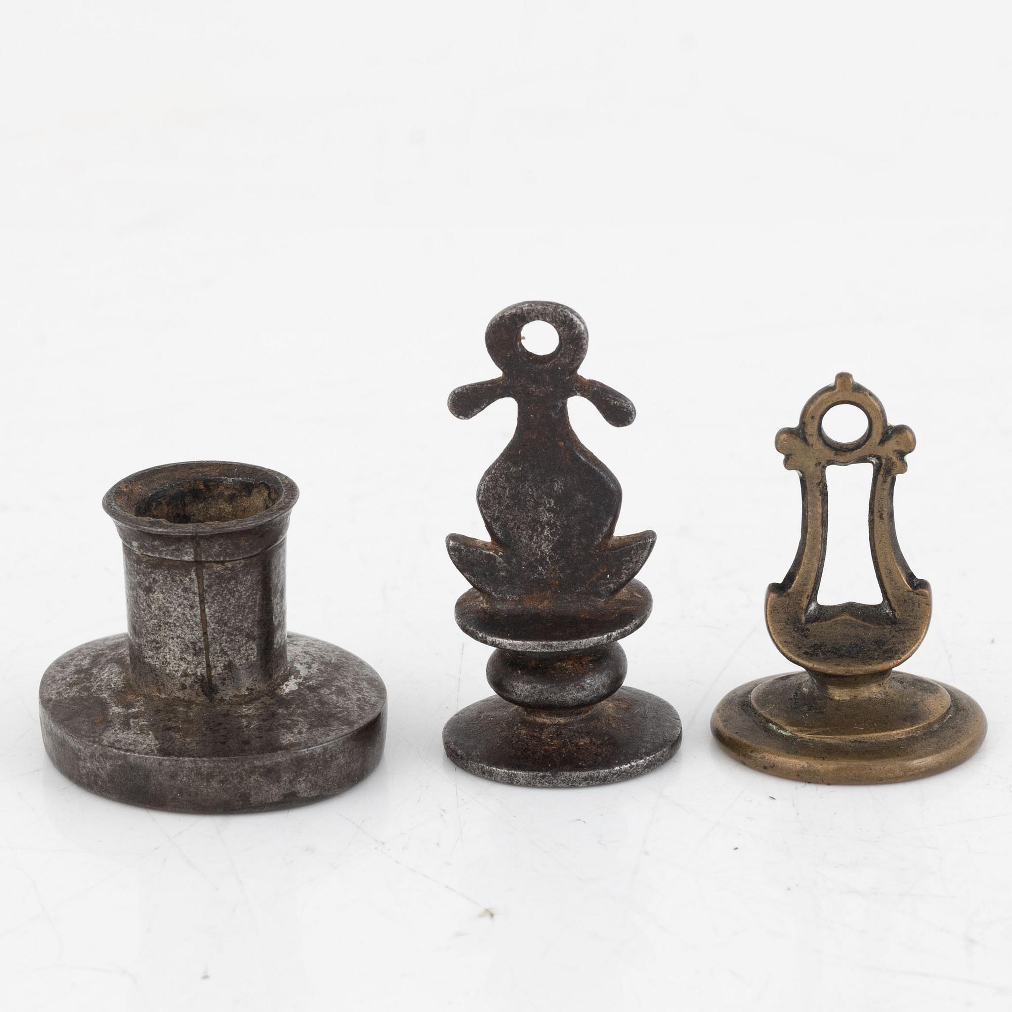 A set of nine seal stamps, 18th - 19th century.