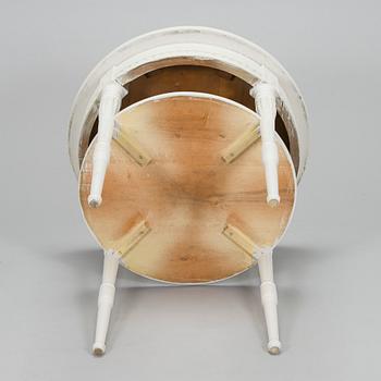 A Gustavian style small round table from first half of the 20th century.