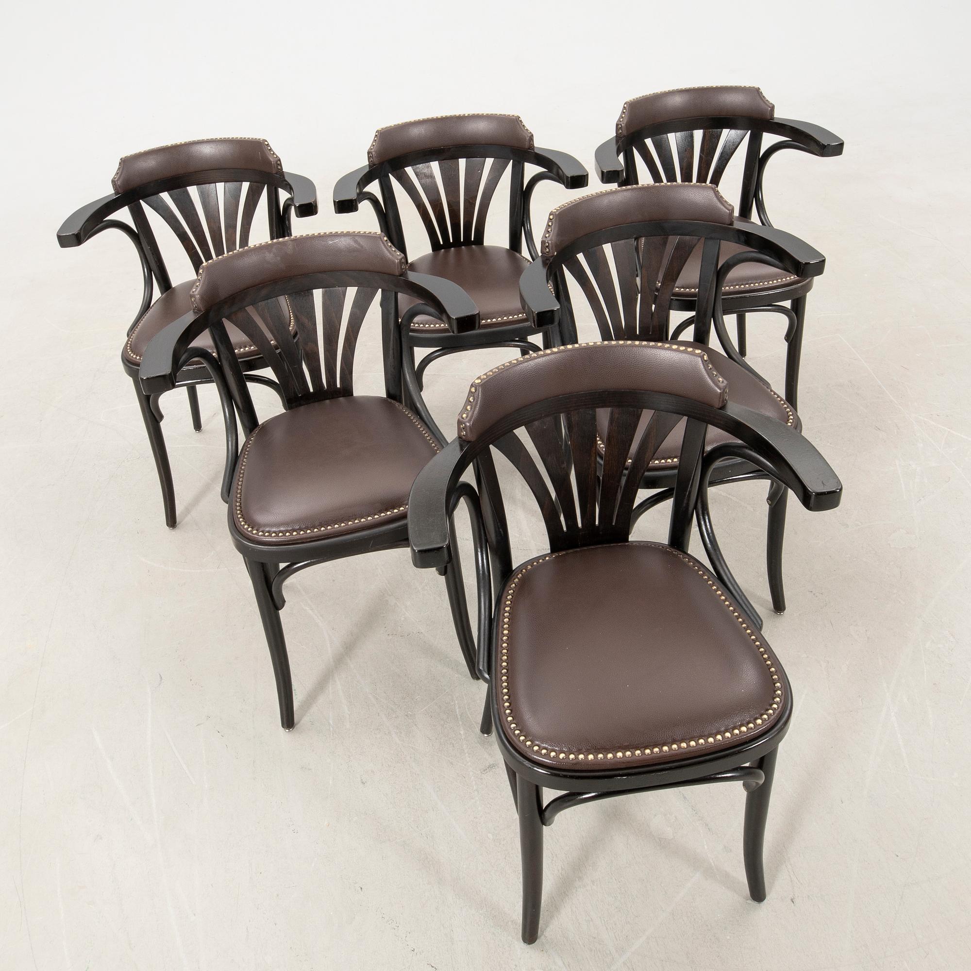 Armchairs 6 pcs model no 24, Thonet 21st century.