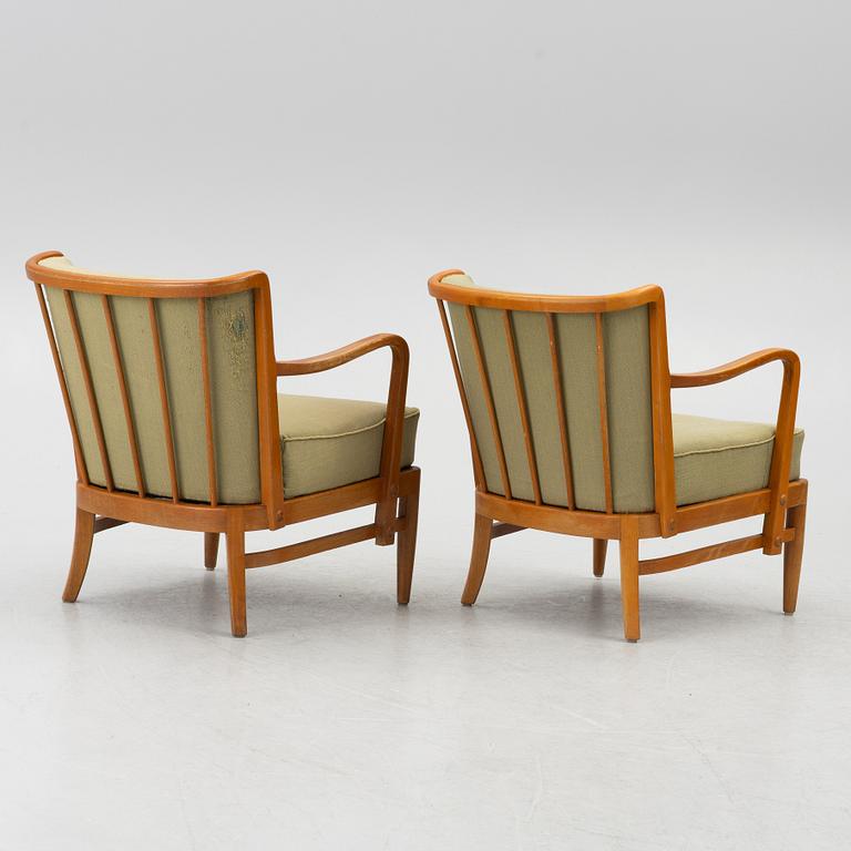 Otto Schulz, a pair of armchairs, Boet, Gothenburg, 1930's/40's.
