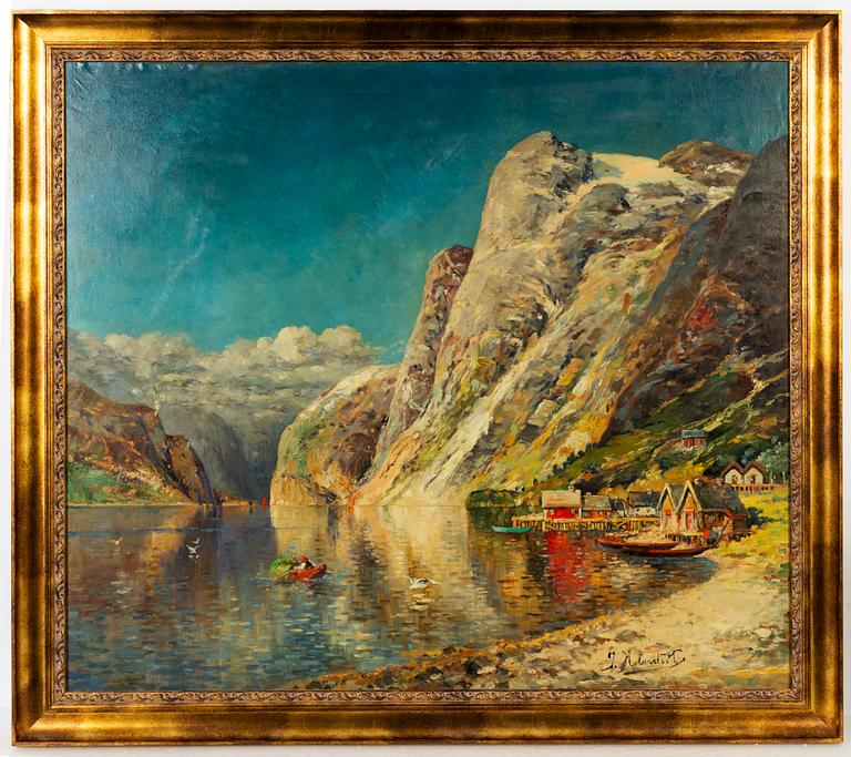 Karl Kaufmann, oil on canvas, signed with pseudonym J. Holmstedt.