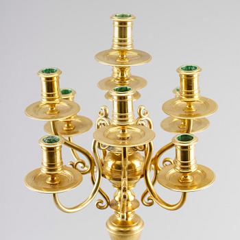 KANDELABER, mässing, barockstil, 1900-talets första hälft.
