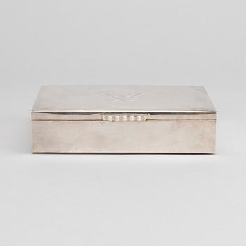 A 20th century silver cigarbox.