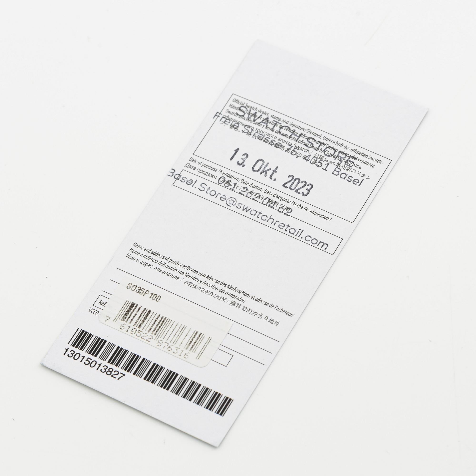 Swatch/Blancpain, Scuba Fifty Fathoms, Pacific Ocean, wristwatch, 42.3 mm.