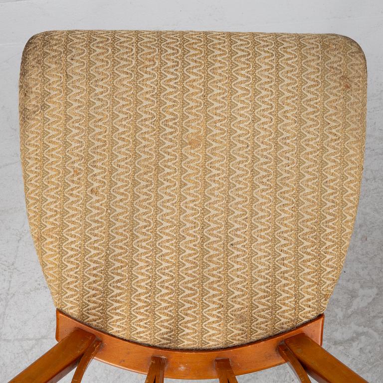 Carl Malmsten, stolar, 4 st, "Pyramid", Åfors Möbelfabrik, 1900-talets mitt.