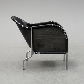 Mats Theselius, a 'Bruno' tubular steel and leather lounge chair, Källemo AB, designed in 1997.
