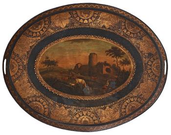 606. An Empire 19th century tray.