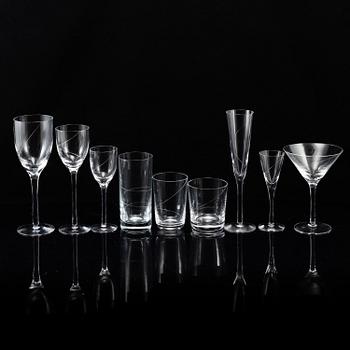 ANNA EHRNER, a 'Line' glass servis, 78 psc, Kosta Boda.