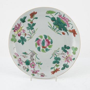 Fat, 2 st och koppar, 4 st, porslin, Kina, sent 1800-tal.