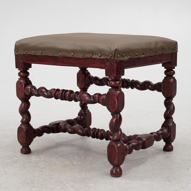 A late-Baroque stool, Sweden, first half of the 18th century.