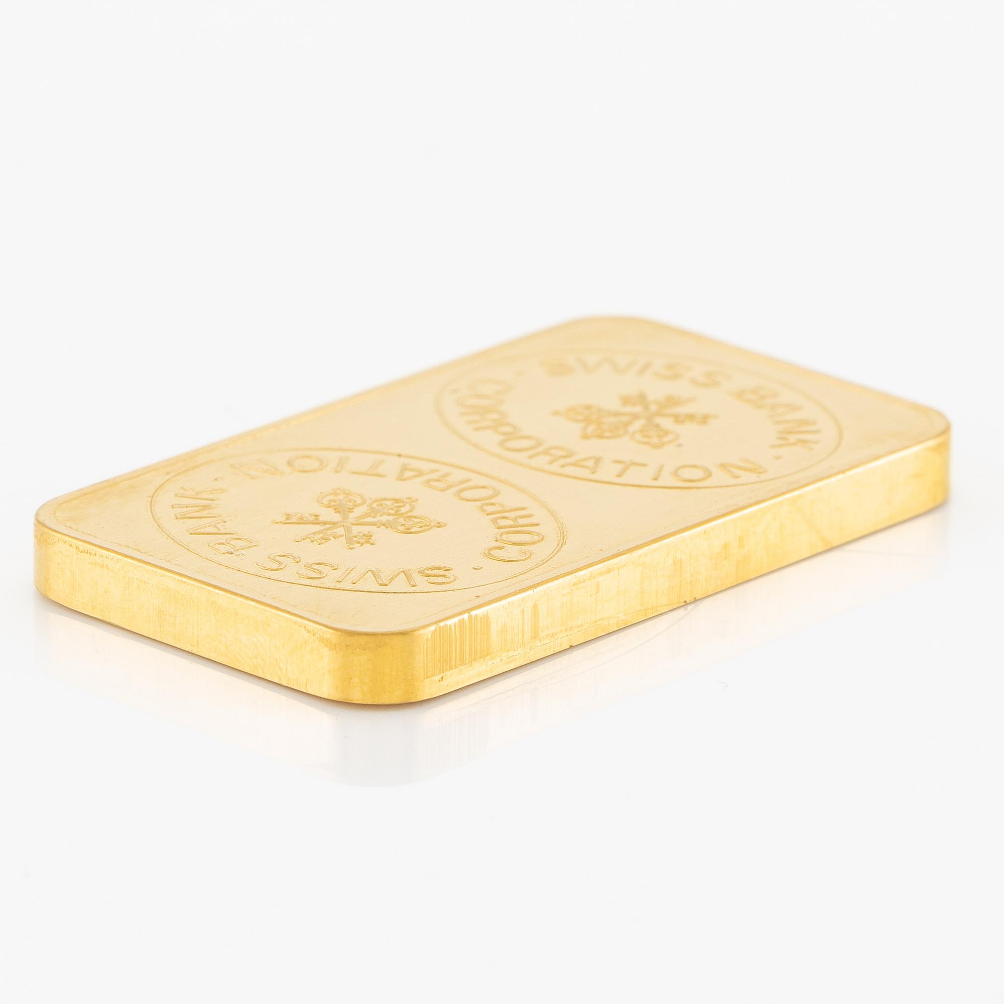 Gold bar, 24K gold, weight 100 g.