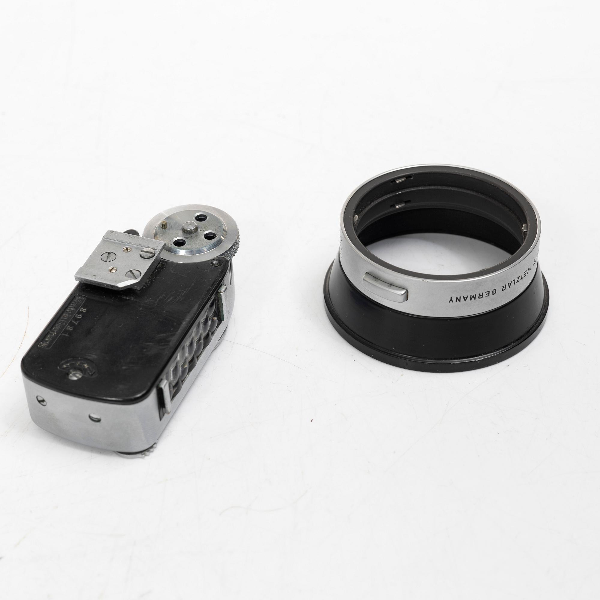 A Leica M3 camera with lens and accessories, Ernst Leitz, Wetzlar, Germany, 1960.