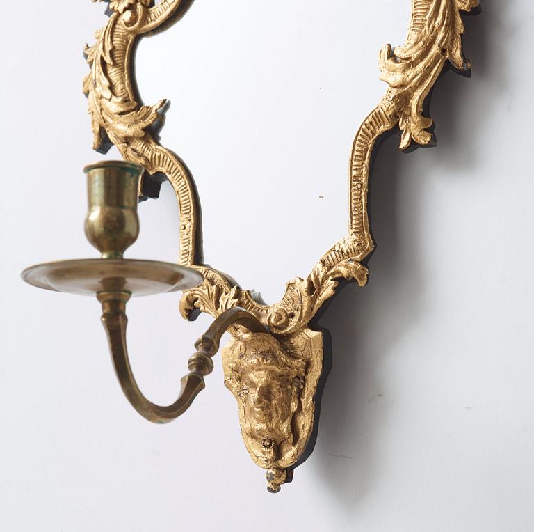 A pair of wall sconces in the art of Burchardt Precht baroque early 18th century.